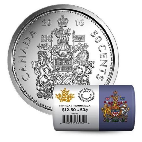 2016 Canada Coat-Of-Arms Special 50 Cent Roll! - Picture 4 of 6